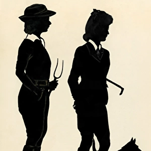 Land girls - H L Oakley silhouettes, WW2