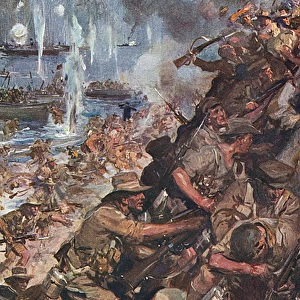 Landing at Gallipoli, World War I by Cyrus Cuneo