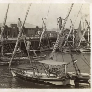 Landing stage, Kiamari, Karachi, British India