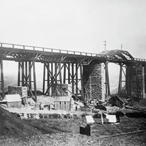 Landore Viaduct construction, near Swansea, South Wales