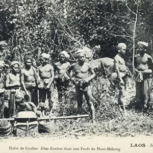 Laos - Forest Coolies (Labourers) in the Upper Mekong region