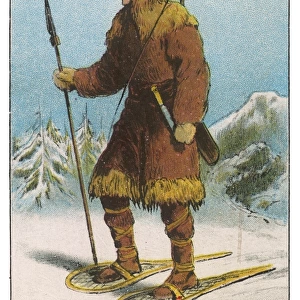 Laplander in snowy landscape