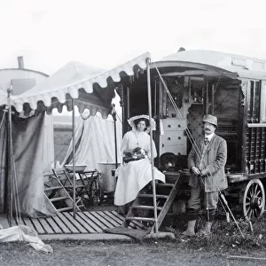 Large and Lavish Gypsy Caravan and its owners (and dog)