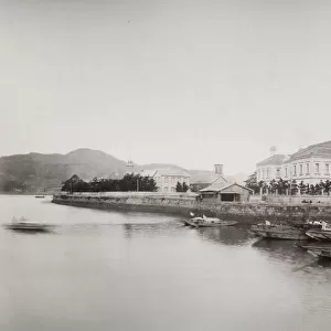 Late 19th century photograph: Foreign settlement, Dejima, Nagasaki, Japan