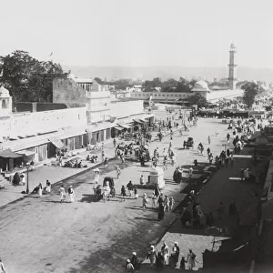 Late 19th century photograph: Street scene, Jaipur, Jeypore, India