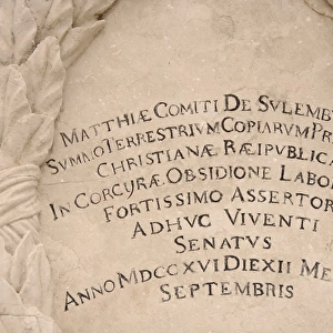 Latin inscription on the pedestal of the statue of Marshal J
