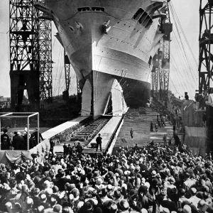 Launch of HMS Ark Royal, Birkenhead, 1937