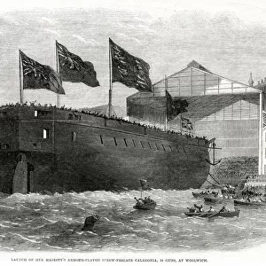 Launch of HMS Caledonia 1862