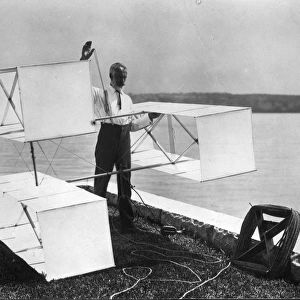 Lawrence Hargrave and his three-cell box-kite