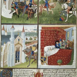 Le Roman de Tristan. 15th c. Four episodes of