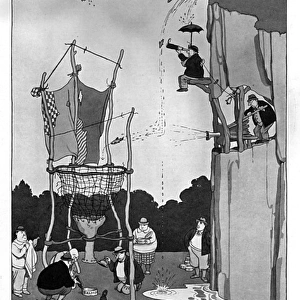 The Leap to Tin Salmon Blower by Heath Robinson