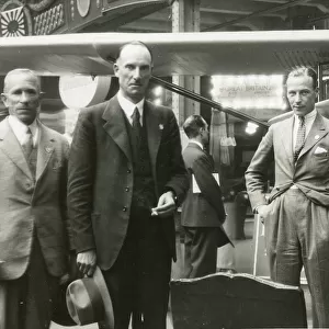 From left: C. C. Walker, Geoffrey de Havilland and Thom(?)