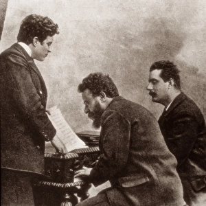 From left to right, the composers Pietro Mascagni, Albero Fr