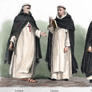 From left to right, Trinitarian friar, Dominican and August