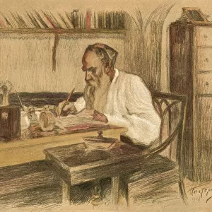 Leo Tolstoy in Study