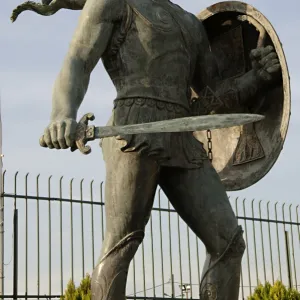 Leonidas I (died 480 BC). King of Sparta. Monument in Spart