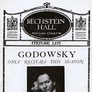 Leopold Godowsky performing at the Bechstein Halll, London