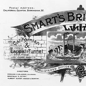 Letterhead, Smarts Brick Works, Harborne, Birmingham