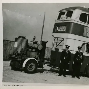 Leyland Vintage Bus with Producer Gas Trailer WW2