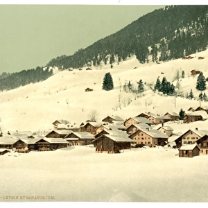 Leysin, the village and sanatorium in winter, Nand, Canton o