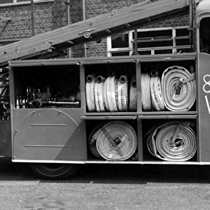 LFB Merryweather fire engine with stored hoses