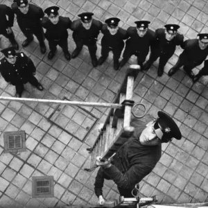 LFB recruits taking part in hook ladder training at HQ LFB recruits taking part in hook ladder training at HQ