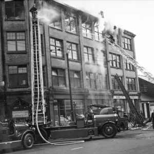 LFB turntable ladders in use at Hackney fire