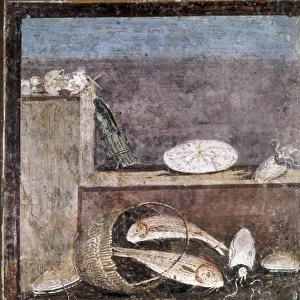 Still Life with Fishes. 1st c. Roman art. Early