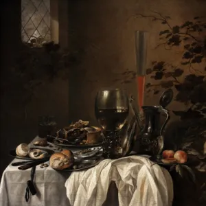 Still life with fruits and glasses by Pieter Claesz (1597-16