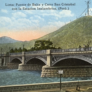 Lima, Peru - Balta Bridge and the San Cristobal Hill