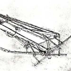 Line-Drawing of Leonardo Da Vinci Ornithopter Design Cir?