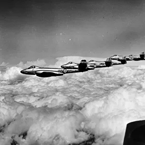 A line-up of Gloster Meteor F8s