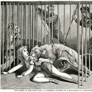 Lion mauling woman 1870
