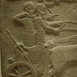 Lions hunt relief. Sakcegozu Palace. Hitite. 750 BC