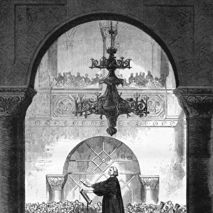 Liszt conducting at Pest, 1856