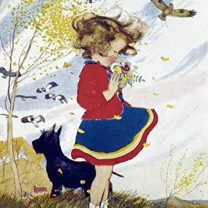 Little girl with butterfly by Muriel Dawson