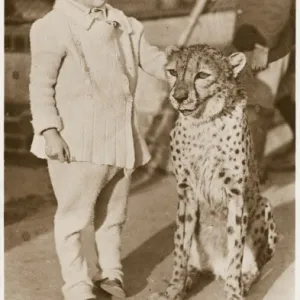 Little girl and Cheetah