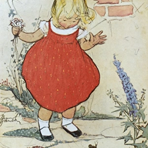 Little girl and snails by Muriel Dawson