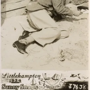 Littlehampton - Young man taking a breather on the beach