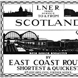 LNER to Scotland advert designed by H. L. Oakley