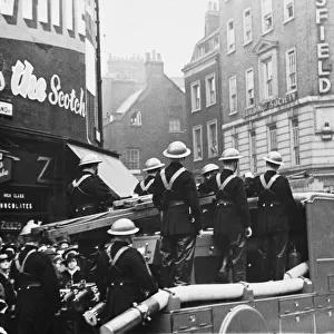 London Auxiliary Fire Brigade on parade during World War II Date: 1939-1945