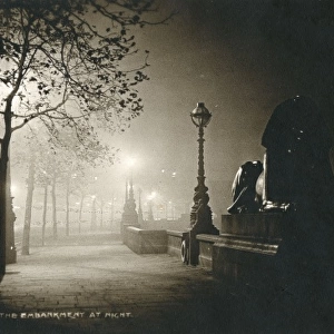 London Embankment at night