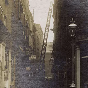 London Fire Brigade at work in a narrow street