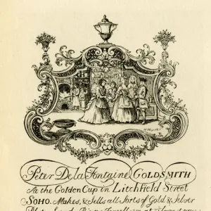 London Trade Card - Peter de la Fontaine, Goldsmith