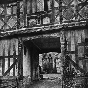 Looking through an archway at Stokesay Castle