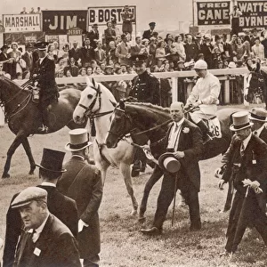 Lord Rosebery leading his first Derby winner