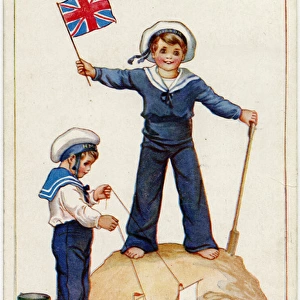 Lords of the Sea - WW1 Patriotic Propaganda Postcard