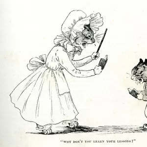 Louis Wain cats - Why don t you learn your lessons?