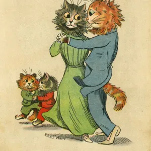 Louis Wain, Daddy Cat - all the family dancing