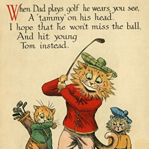 Louis Wain, Daddy Cat - playing golf